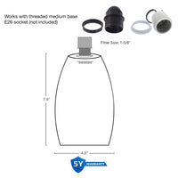 Coast 7" Frosted Oval Glass Shades / Replacement Glass, 2-Pack