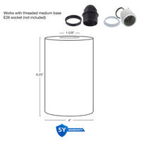 Brentwood 6" Clear Seeded Glass Shade Replacement, 3-Pack