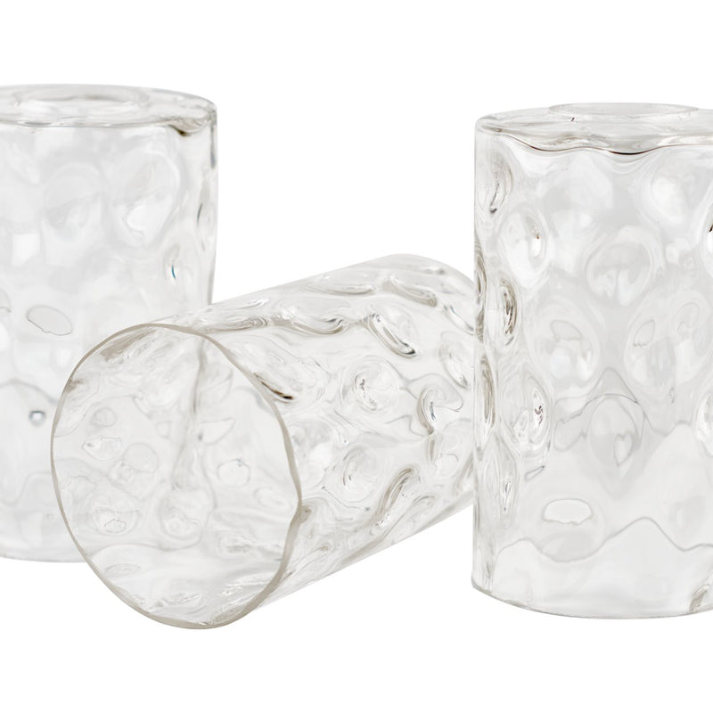 Armada II 7" Clear Hammered Glass Shades / Replacement Glass, 3-Pack
