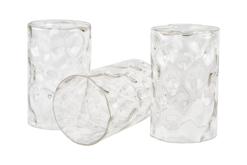 Armada II 7" Clear Hammered Glass Shades / Replacement Glass, 3-Pack