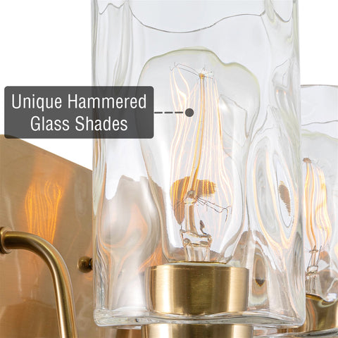 Armada II 7" Clear Hammered Glass Shades / Replacement Glass, 3-Pack