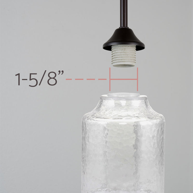 Caspian 6" Hammered Glass Shades / Replacement Glass, 3-Pack