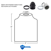 Caspian 6" Hammered Glass Shades / Replacement Glass, 3-Pack