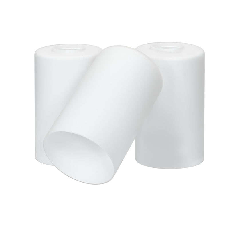 7" Cylinder Glass Shades, Opal Replacement Glass, 3-Pack
