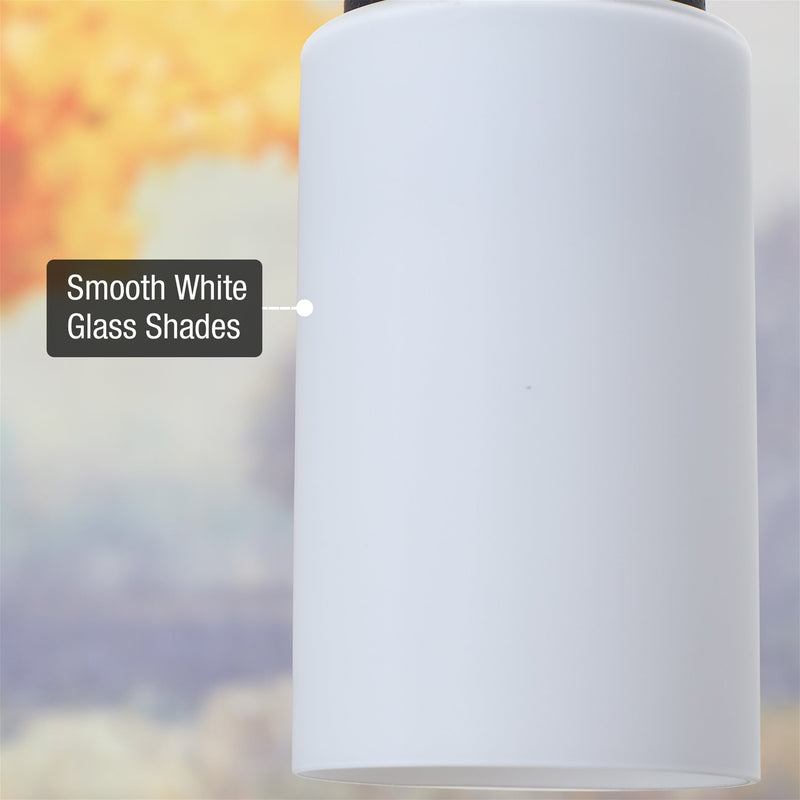 7" Cylinder Glass Shades, Opal Replacement Glass, 3-Pack