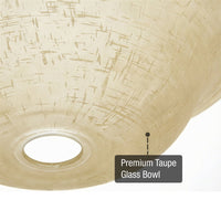 13" Ceiling Fan Globe Replacement by Kira Home, Taupe Linen Glass Bowl Upgrade, Glass Shade Compatible w/ Hunter - Hampton Bay - Harbor Breeze Fans & More, 12.75" (D) x 4.25" (H)