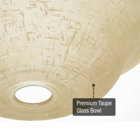 13" Ceiling Fan Globe Replacement by Kira Home, Taupe Linen Glass Bowl Upgrade, Glass Shade Compatible w/ Hunter - Hampton Bay - Harbor Breeze Fans & More, 12.75" (D) x 4.25" (H)