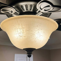 13" Ceiling Fan Globe Replacement by Kira Home, Taupe Linen Glass Bowl Upgrade, Glass Shade Compatible w/ Hunter - Hampton Bay - Harbor Breeze Fans & More, 12.75" (D) x 4.25" (H)