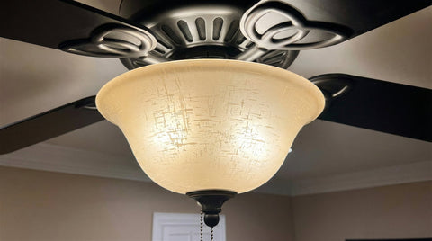13" Ceiling Fan Globe Replacement by Kira Home, Taupe Linen Glass Bowl Upgrade, Glass Shade Compatible w/ Hunter - Hampton Bay - Harbor Breeze Fans & More, 12.75" (D) x 4.25" (H)