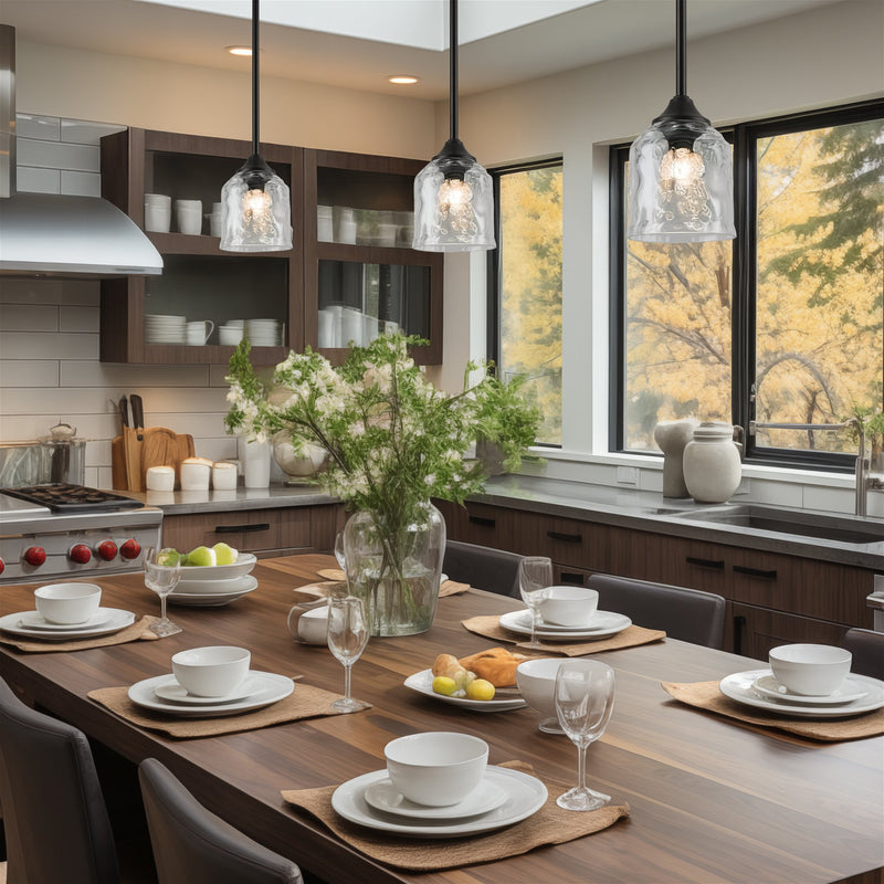 5" Clear Water Glass Shades / Replacement Glass for pendant lights and bathroom lights, 2-Pack