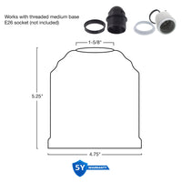 5" Clear Water Glass Shades / Replacement Glass for pendant lights and bathroom lights, 2-Pack