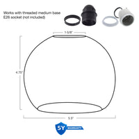 Odette 6" Clear Globe Glass Shades / Replacement Glass, 2-Pack