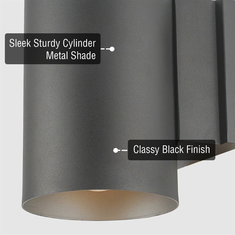 Enzo 8" Modern Outdoor Weatherproof Wall Sconce, 2-Pack