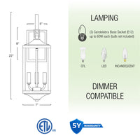 Kira Home Regency 22" Traditional 3-Light Outdoor Large Wall Sconce + Beveled Glass, Weatherproof Outdoor Light, Antique Bronze Finish