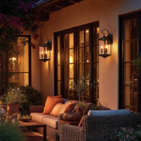 Kira Home Regency 22" Traditional 3-Light Outdoor Large Wall Sconce + Beveled Glass, Weatherproof Outdoor Light, Antique Bronze Finish