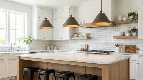 Kira Home 14" Industrial Metal Cone Replacement Shades, 1-5/8" Fitter Opening for Threaded Medium Base Socket, 6.75" x 14.25", Aged Bronze Finish, 3-Pack