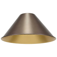 Kira Home 14" Industrial Metal Cone Replacement Shades, 1-5/8" Fitter Opening for Threaded Medium Base Socket, 6.75" x 14.25", Aged Bronze Finish, 3-Pack