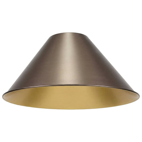 Kira Home 14" Industrial Metal Cone Replacement Shades, 1-5/8" Fitter Opening for Threaded Medium Base Socket, 6.75" x 14.25", Aged Bronze Finish, 3-Pack