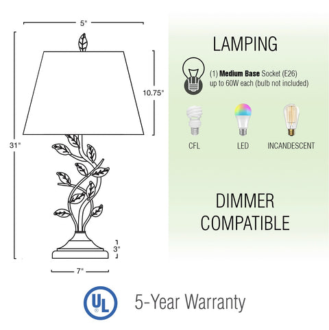 Ambrose 31" Traditional 7W Rustic Table Lamp