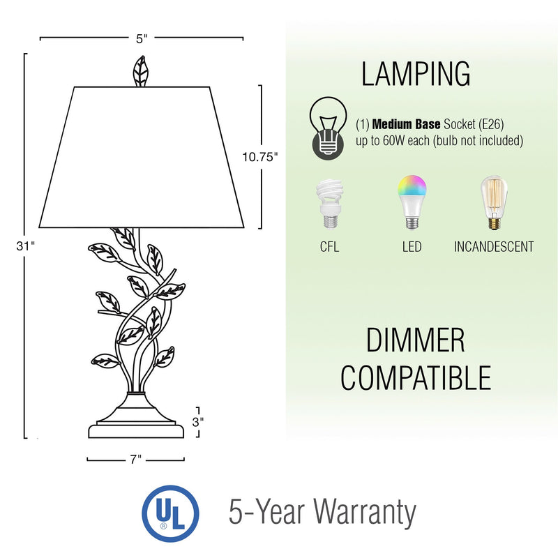 Ambrose 31" Traditional 7W Rustic Table Lamp