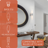 Duo 14" Modern Bathroom / Vanity Wall Sconce