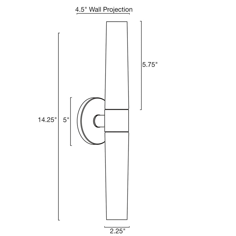 Duo 14" Modern Bathroom / Vanity Wall Sconce