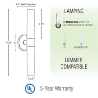 Duo 14" Modern Bathroom / Vanity Wall Sconce