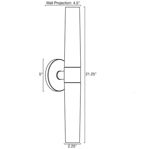 Duo 21" Modern Bathroom / Vanity Wall Sconce