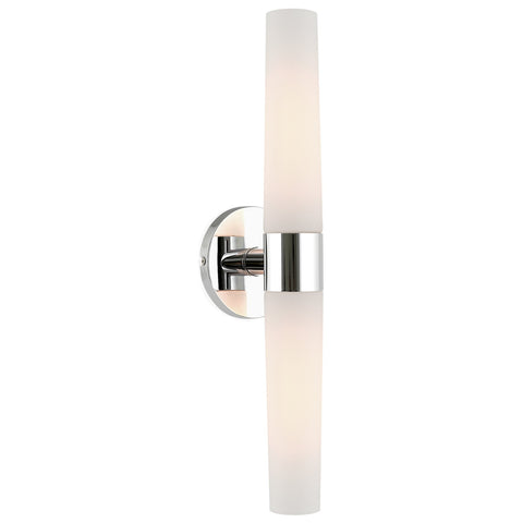 Kira Home Duo 21" Modern Wall Sconce with Frosted Opal Glass Shades, for Bathroom/Vanity, Chrome Finish
