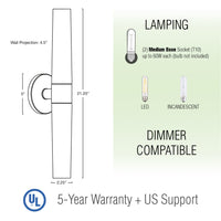 Duo 21" Modern Bathroom / Vanity Wall Sconce