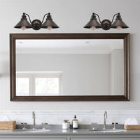 Welton 19" 2-Light Modern Farmhouse Bathroom Wall Sconce