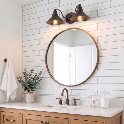 Welton 19" 2-Light Modern Farmhouse Bathroom Wall Sconce