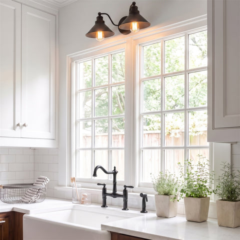 Welton 19" 2-Light Modern Farmhouse Bathroom Wall Sconce