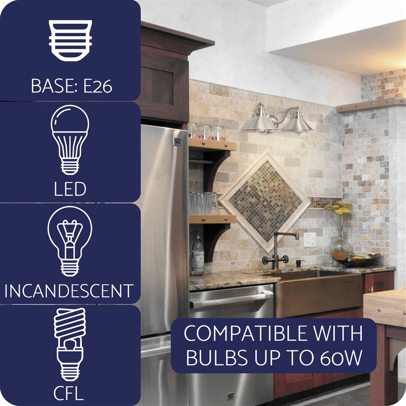 Welton 19" Modern Industrial 2-Light Wall Sconce