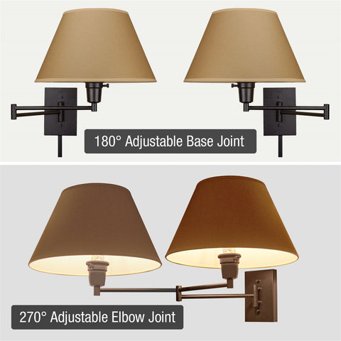 Cambridge 15" Swing Arm Wall Lamp - Plug In/Wall Mount