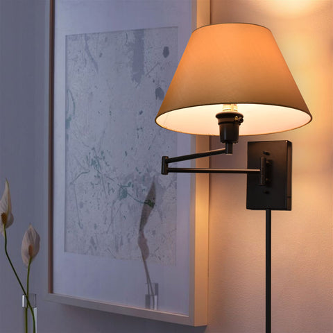 Cambridge 15" Swing Arm Wall Lamp - Plug In/Wall Mount