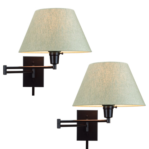 Cambridge 15" Swing Arm Wall Lamp - Plug In/Wall Mount, 2-Pack