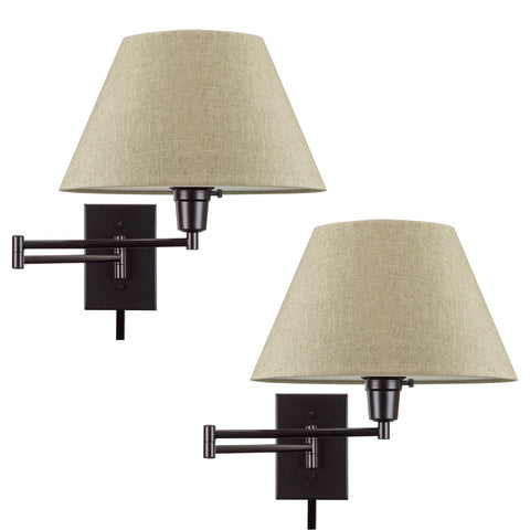 Cambridge 15" Swing Arm Wall Lamp - Plug In/Wall Mount, 2-Pack