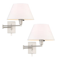 Cambridge 15" Swing Arm Wall Lamp - Plug In/Wall Mount, 2-Pack