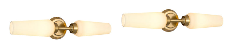 Kira Home Aurora 21" Modern 2-Light Gold Wall Sconce for Bedroom, Hallways, Pack of 2