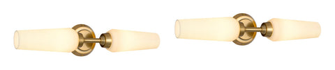 Kira Home Aurora 21" Modern 2-Light Gold Wall Sconce for Bedroom, Hallways, Pack of 2