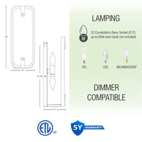 Kira Home Casia 16" 2-light Modern Chic Wall Sconce + Polyresin Alabaster Style Diffuser, Cool Brass Finish