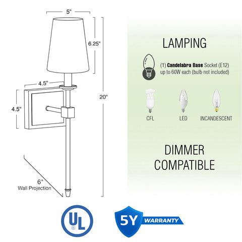 Torche 20" Wall Sconce