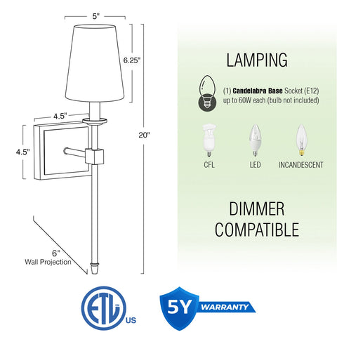 Torche 20" Wall Sconce