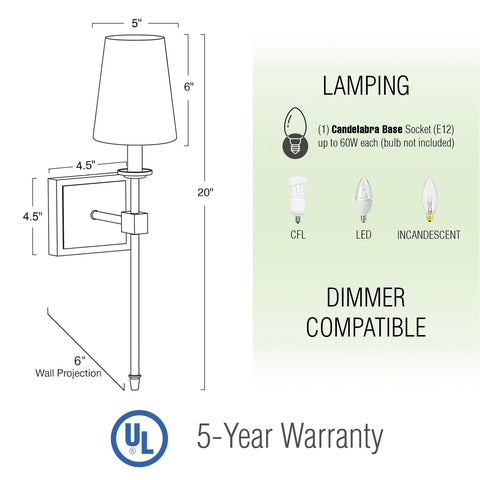 Torche 20" Wall Sconce