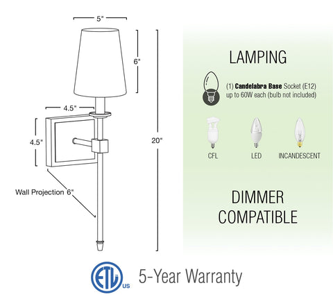 Torche 20" Modern Wall Sconce