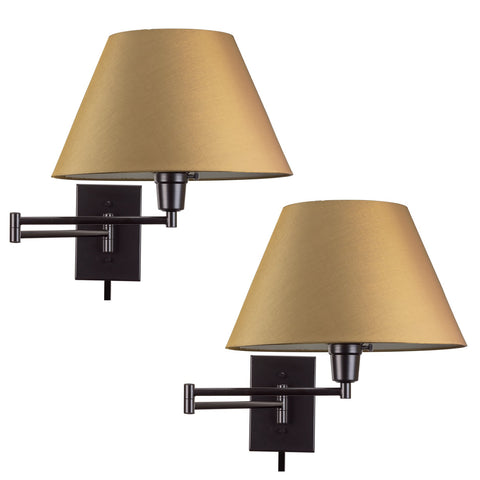 Cambridge 15" Swing Arm Wall Lamp - Plug In/Wall Mount, 2-Pack