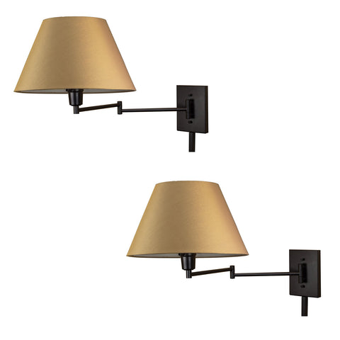 Cambridge 15" Swing Arm Wall Lamp - Plug In/Wall Mount, 2-Pack