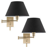 Cambridge 15" Modern Swing Arm Wall Lamp - Plug In/Wall Mount, 2-Pack