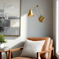 Ellis 18" Vintage Industrial Swing Arm Wall Lamp, 2-Pack